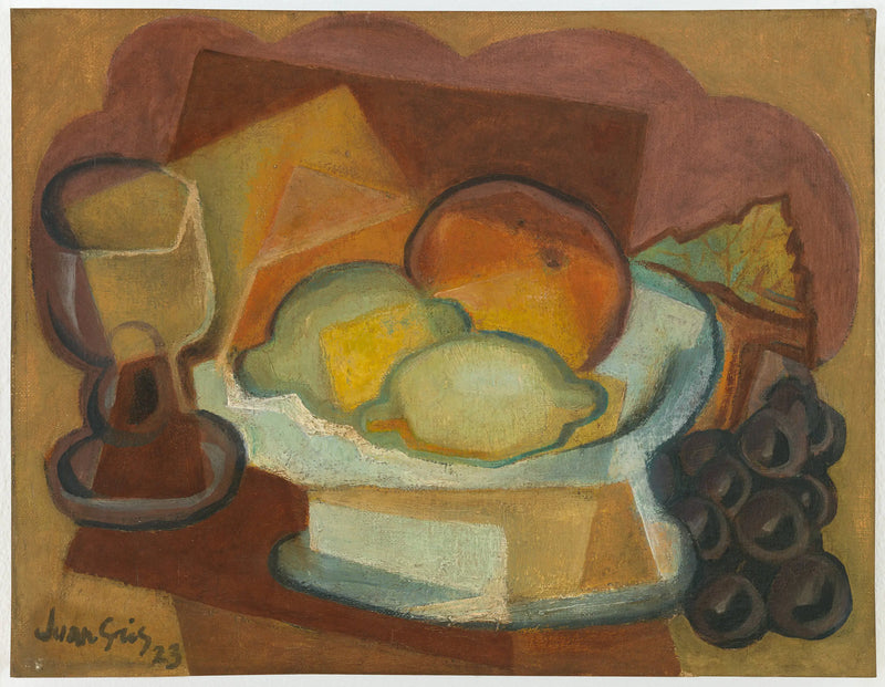 Frutero y vaso (Naturaleza muerta con limones) - Juan Gris