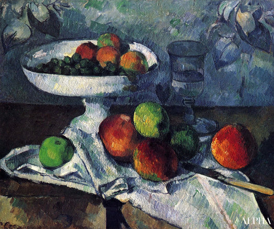 Compotier, Verre et Pommes - Paul Cézanne - Reproductions de tableaux et peintures haut de gamme