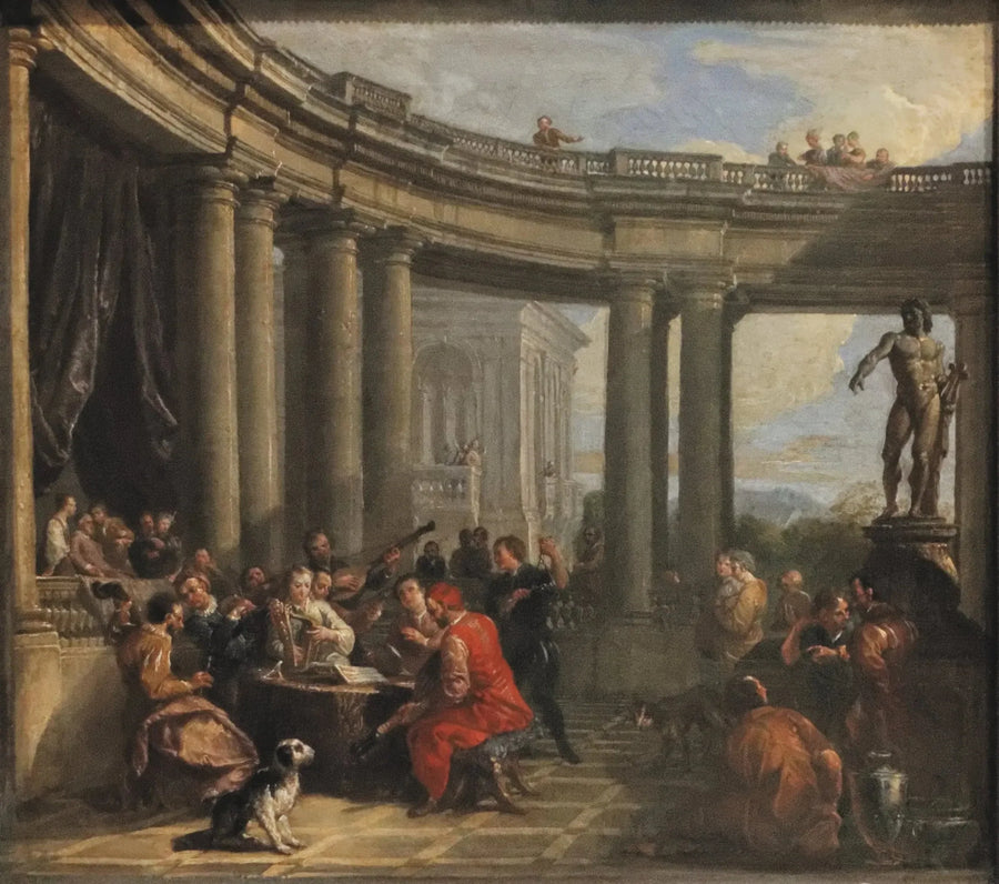 Concierto dado en el interior de una galería circular de orden dórico - Giovanni Paolo Panini