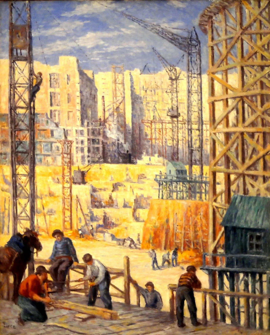 Construcción muelle de Passy - Maximilien Luce