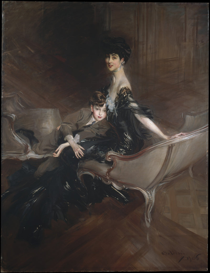 Consuelo Vanderbilt (1876–1964), duquesa de Marlborough, y su hijo, Lord Ivor Spencer-Churchill (1898–1956) - Giovanni Boldini