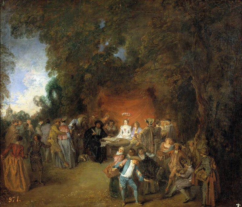 Contrato de matrimonio y danza tradicional - Antoine Watteau