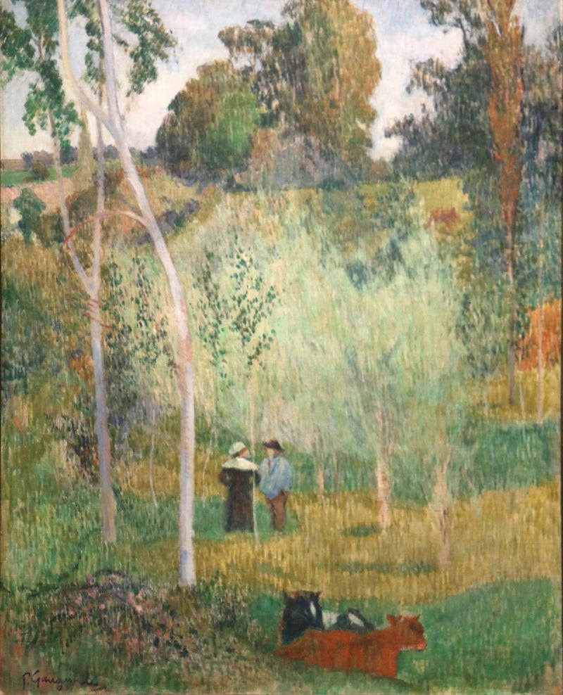 Conversación en los prados, Pont-Aven - Paul Gauguin