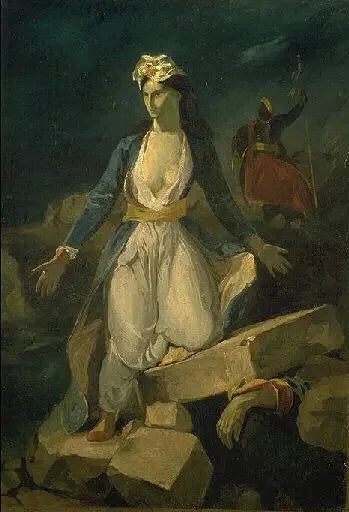 Copia de 'La Grecia sobre las ruinas de Missolonghi' de Delacroix - Odilon Redon
