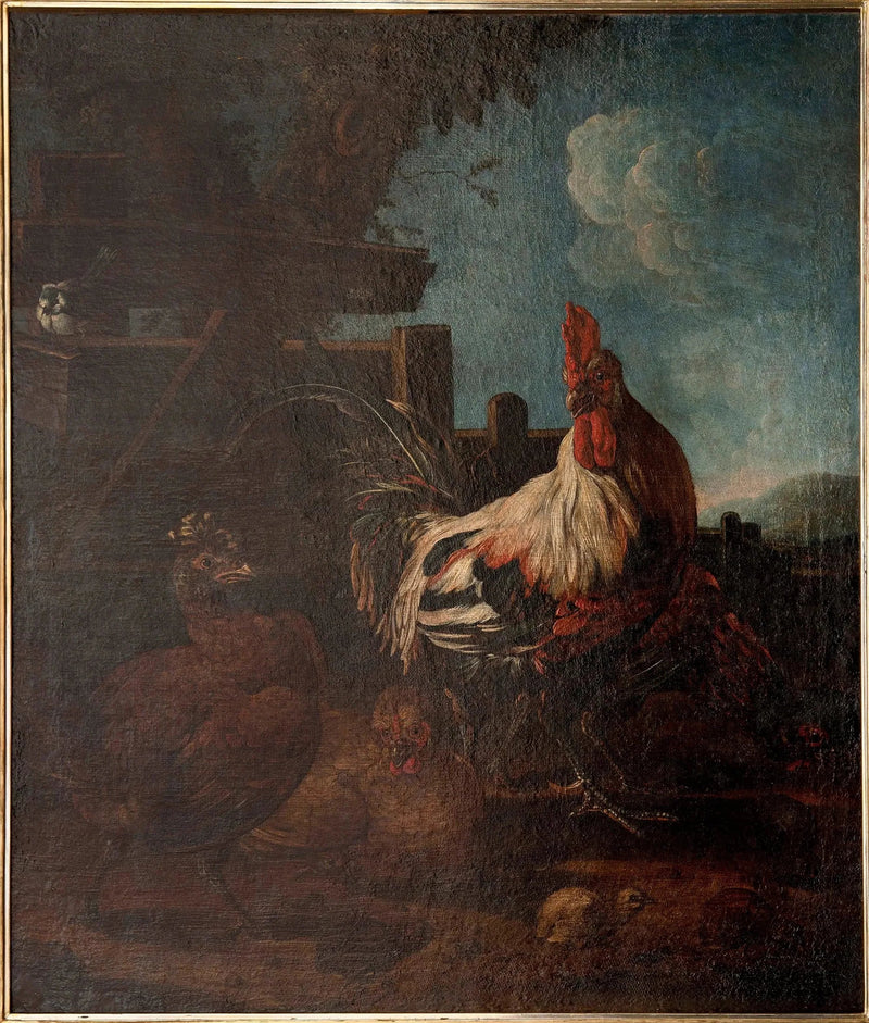 Gallo con gallinas y pollitos - Melchior de Hondecoeter