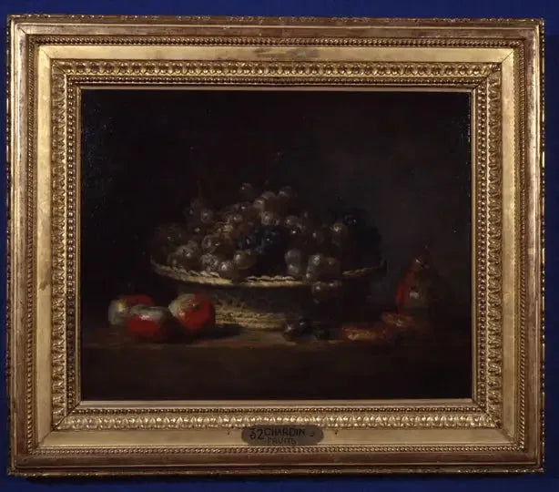 Cesta de uvas, manzanas y peras y tartas - Jean Simeón Chardin