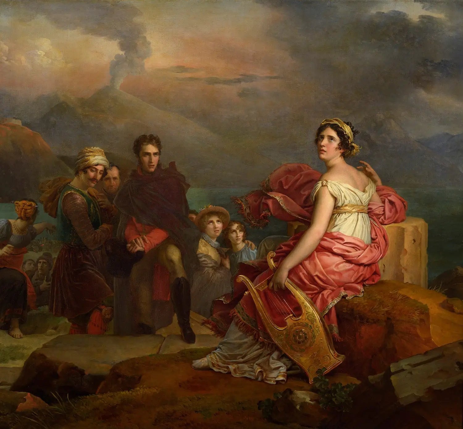 Corinne au Cap Misène - François Gérard image 3 reproduction artisanale de tableau