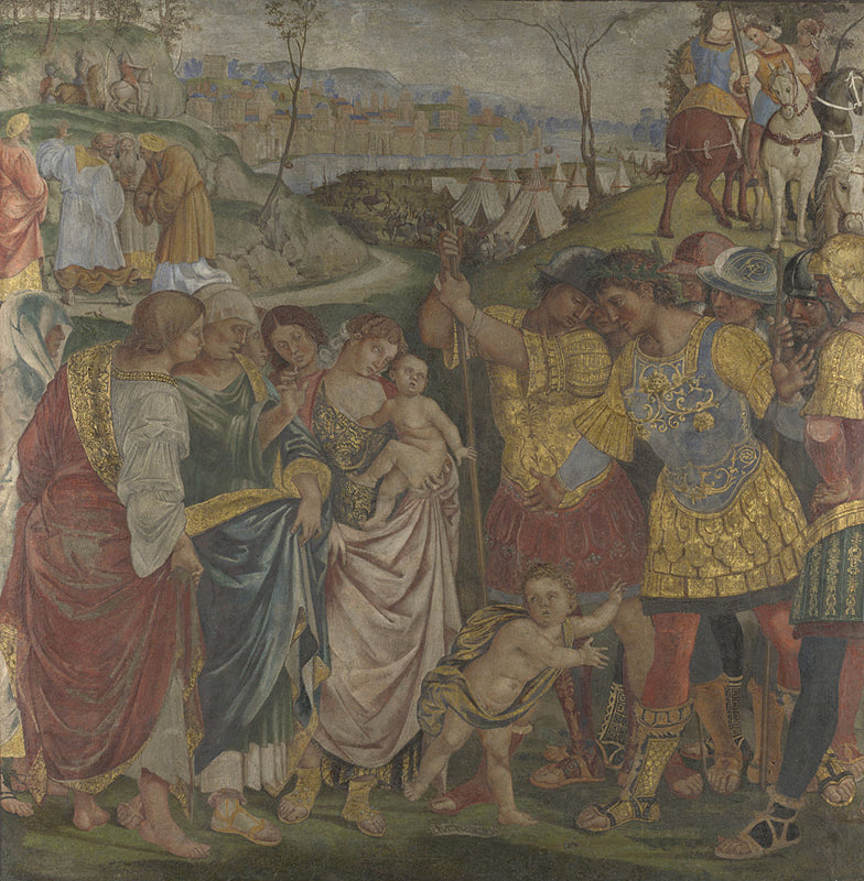 Coriolan, persuadido por su familia de ahorrar a Roma - Luca Signorelli