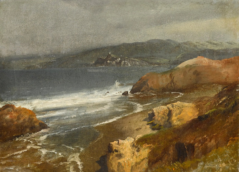 Costa del Pacífico, California o vista hacia el faro de Point Bonita - Albert Bierstadt
