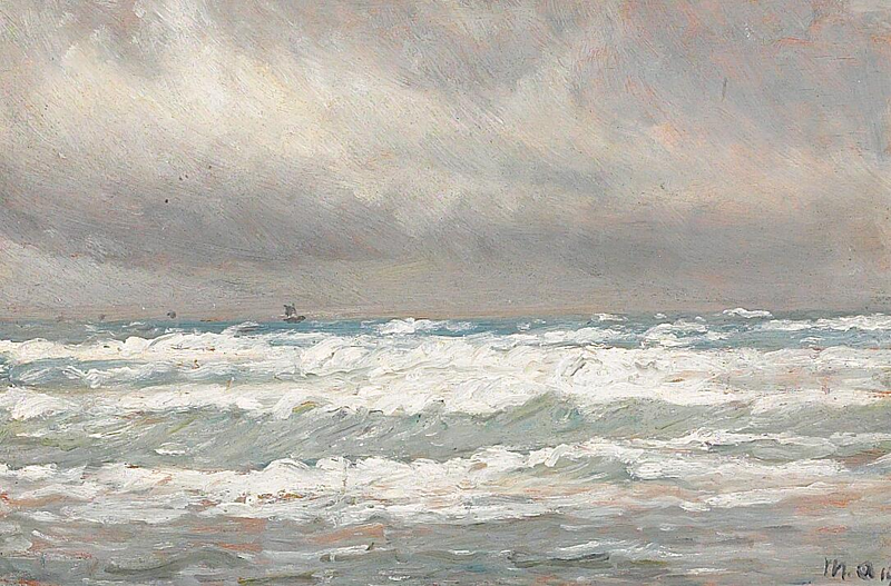 Costa en un día ventoso. - Michael Peter Ancher
