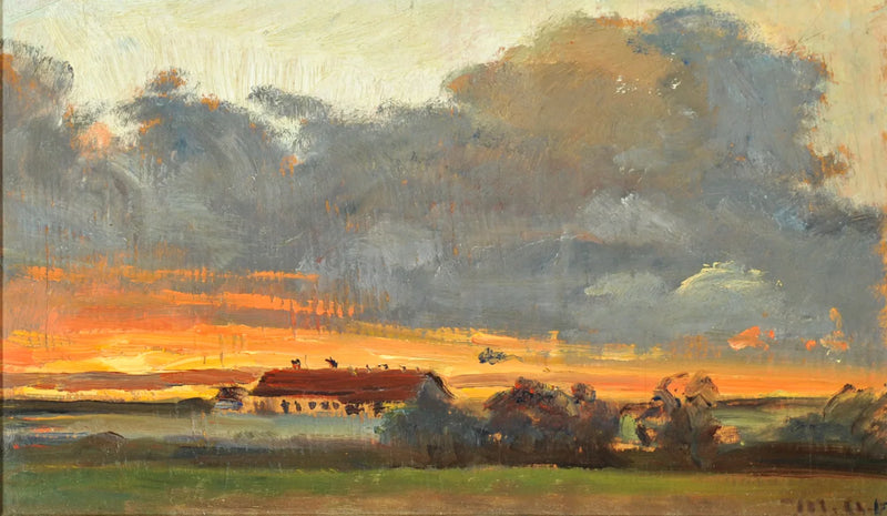 Atardecer en Skagen con vistas a la granja de Rytter Sären. -Michael Peter Ancher