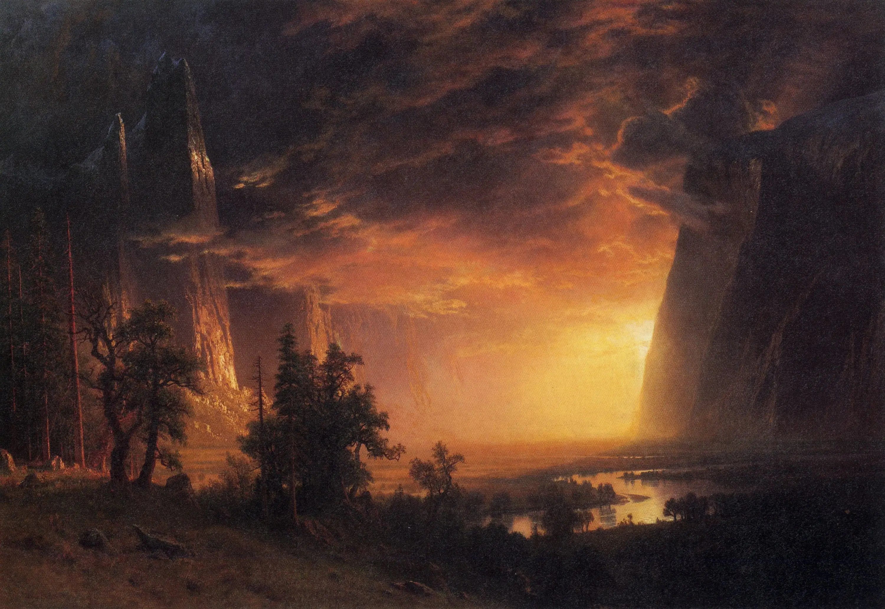 Coucher de soleil dans la vallée de Yosemite - Albert Bierstadt - Alpha Reproduction