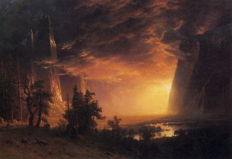 Atardecer en el valle de Yosemite - Albert Bierstadt