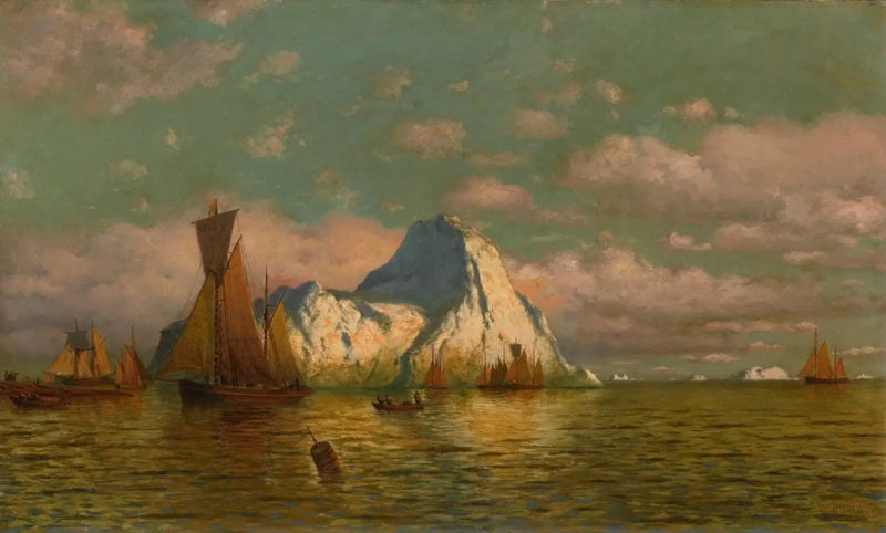 Atardecer sobre el mar y la tierra - William Bradford
