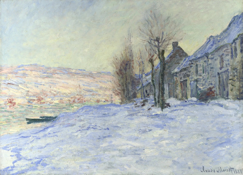 Puesta de sol sobre la nieve en Lavacourt - Claude Monet