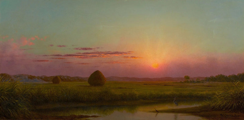Atardecer sobre el pantano - Martin Johnson Heade