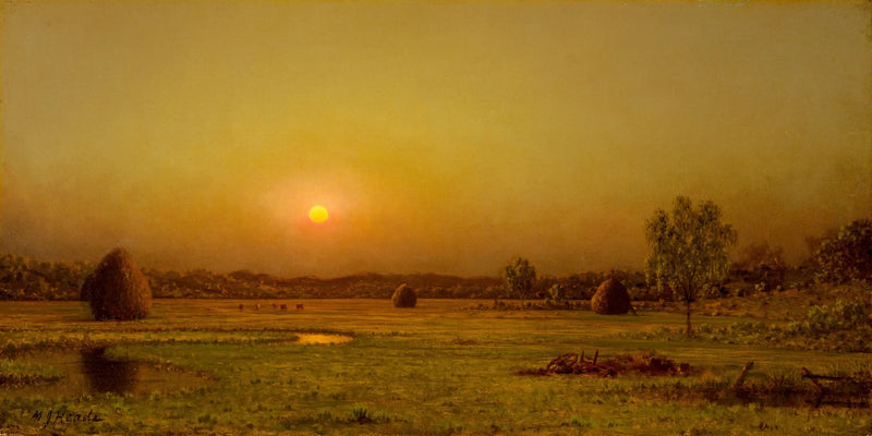 Atardecer sobre los pantanos, Newburyport, Massachusetts - Martin Johnson Heade