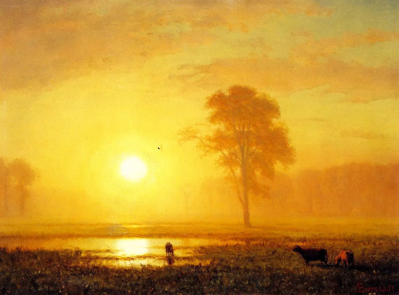 Atardecer en las llanuras - Albert Bierstadt