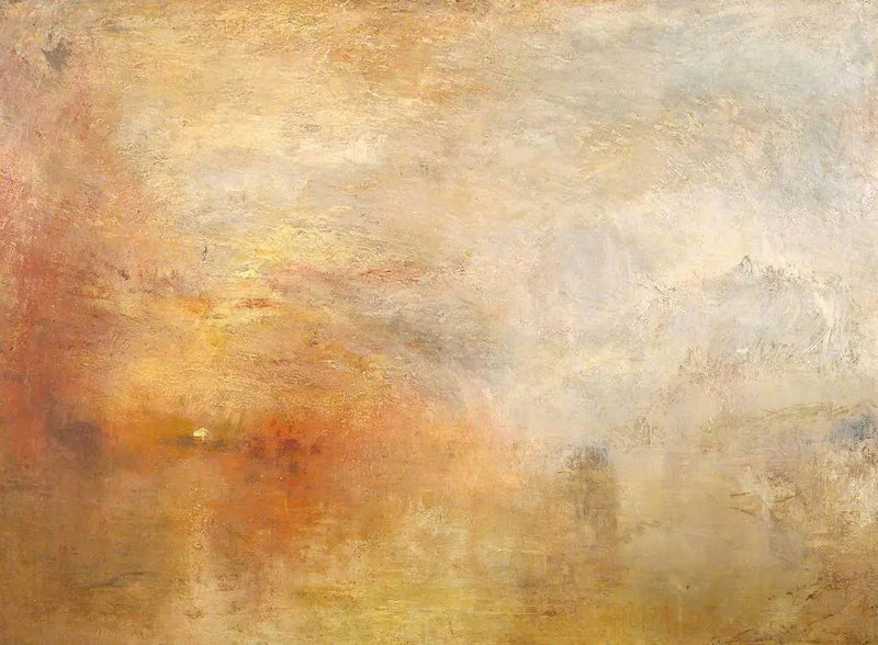 Puesta de sol sobre un lago - J. M. W. Turner