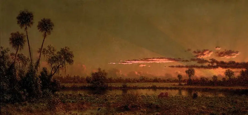Atardecer tropical: pantano de Florida - Martin Johnson Heade