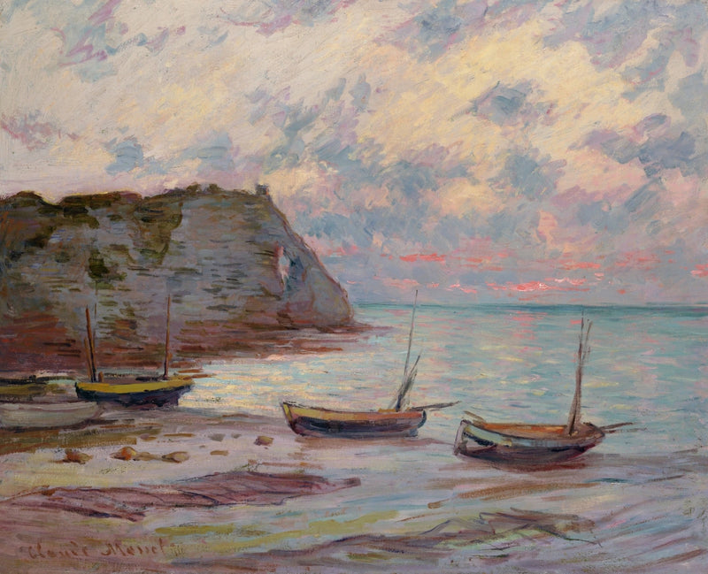 Puesta de sol en Étretat W1016 - Claude Monet