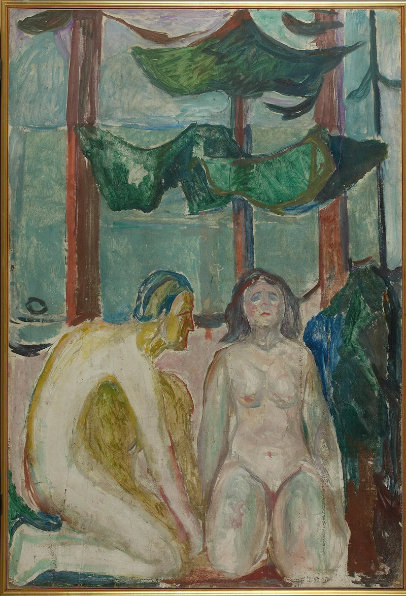 Pareja desnuda bajo los árboles - Edvard Munch