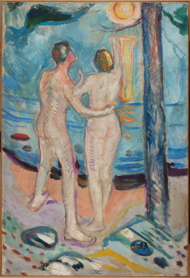 Pareja desnuda en la playa - Edvard Munch