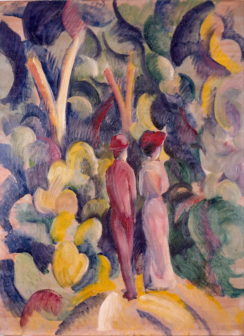Pareja en el sendero del bosque - August Macke