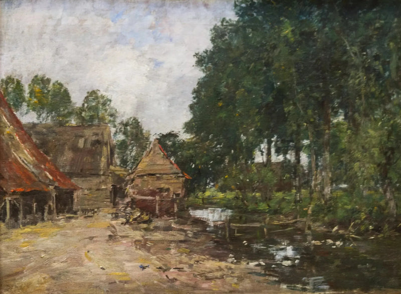 Patio de granja - Eugène Boudin