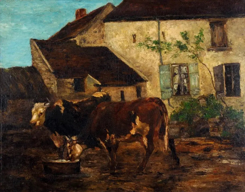 Patio de granja cerca de Étretat - Gustave Courbet