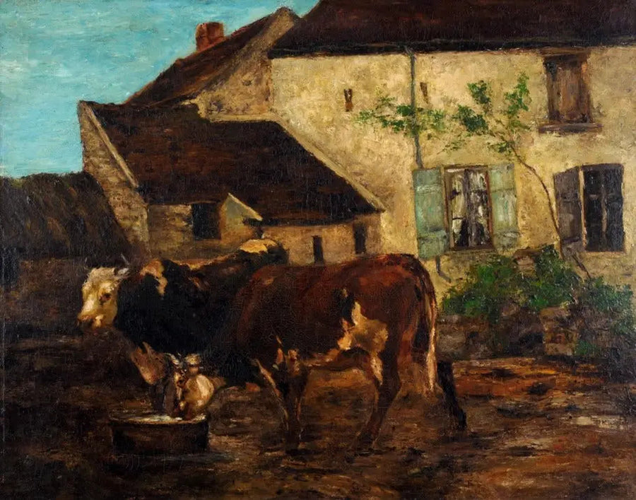 Patio de granja cerca de Étretat - Gustave Courbet