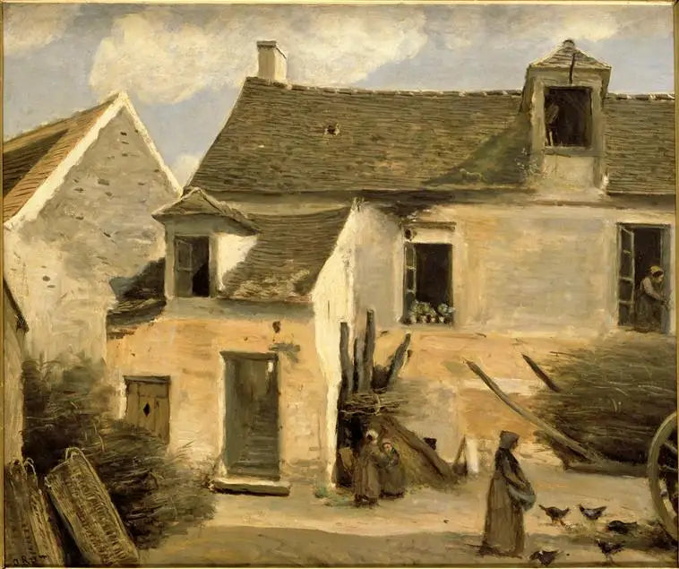 Patio de una casa de campesinos en los alrededores de París - Jean-Baptiste Camille Corot