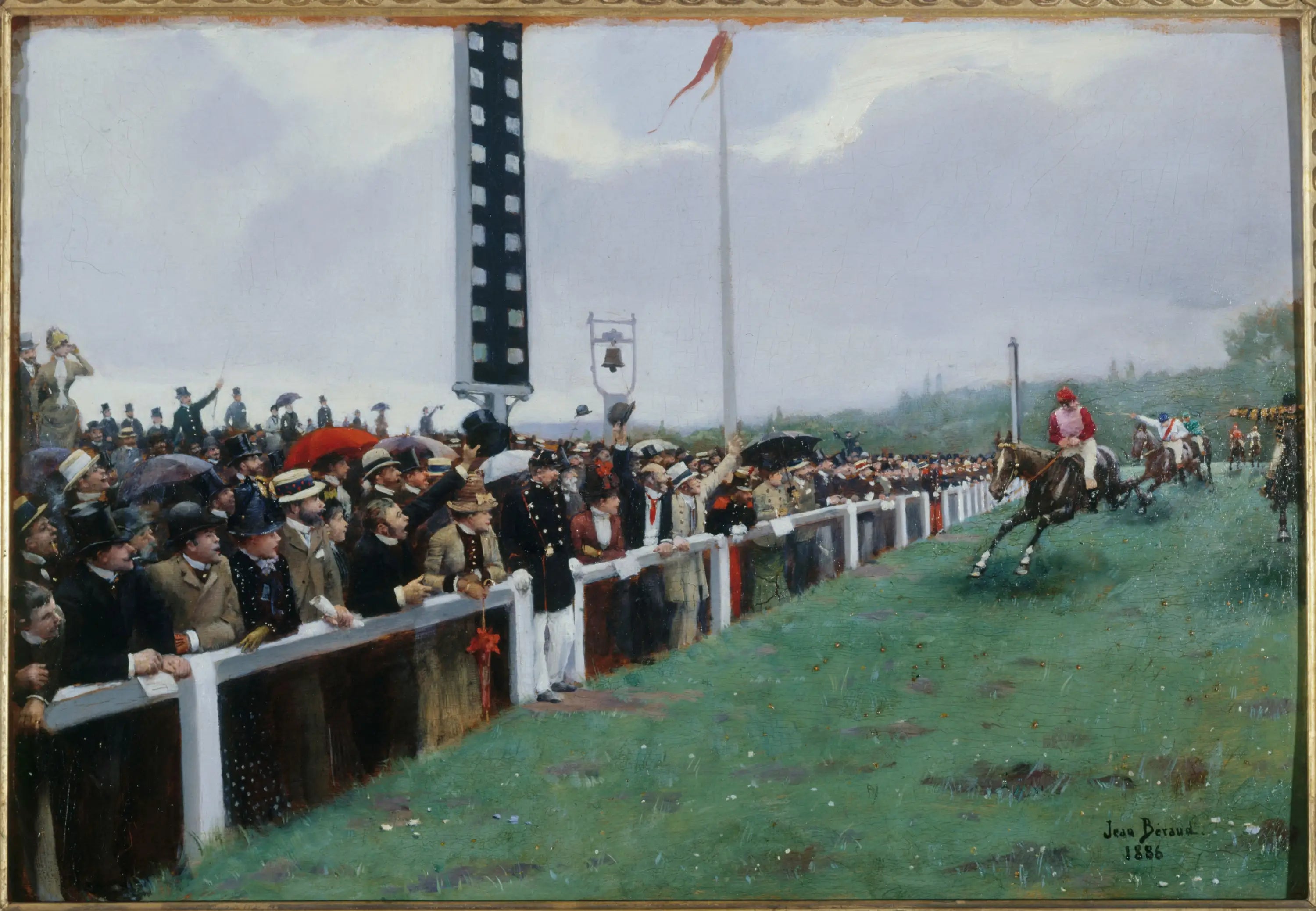 Cours à Longchamp ; l'arrivée au poteau - Jean Béraud image 1 copie de tableau peinte à la main