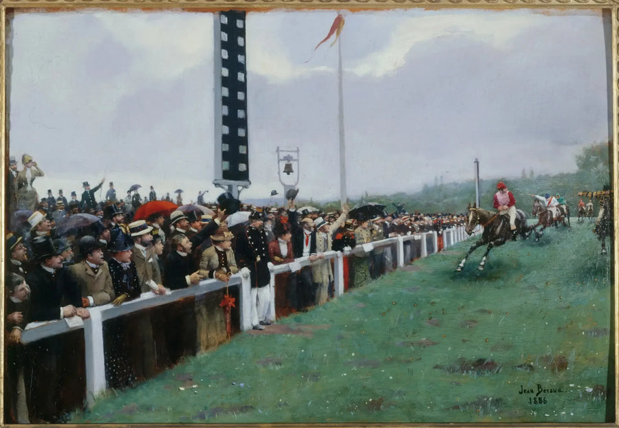 Carrera en Longchamp; la llegada a la estaca - Jean Béroud