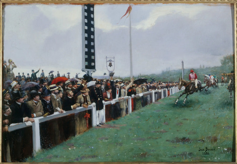 Carrera en Longchamp; la llegada a la estaca - Jean Béroud