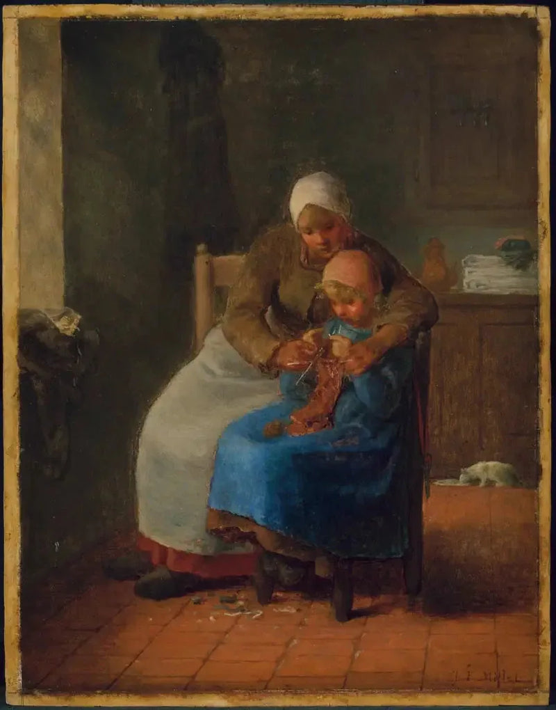 Curso de tejido - Jean-François Millet