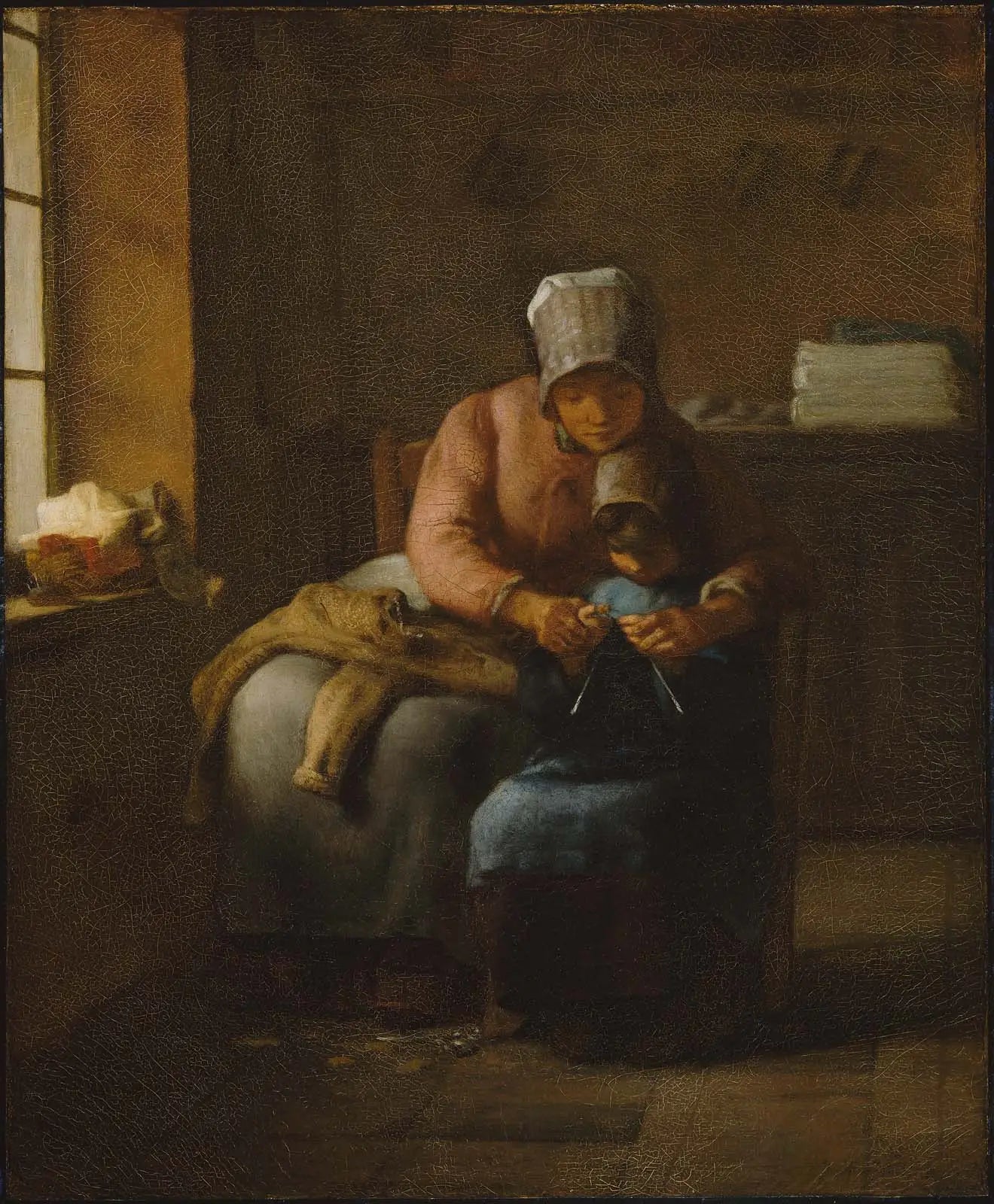Cours de tricot - Jean-François Millet - Alpha Reproduction