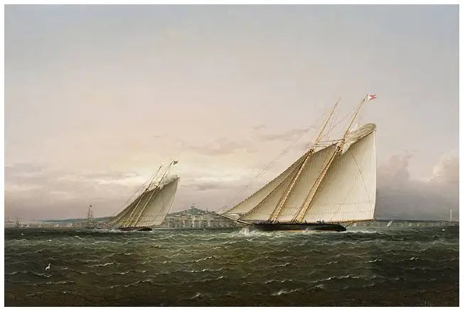 Carrera de yates en el puerto de Boston. - James E. Buttersworth