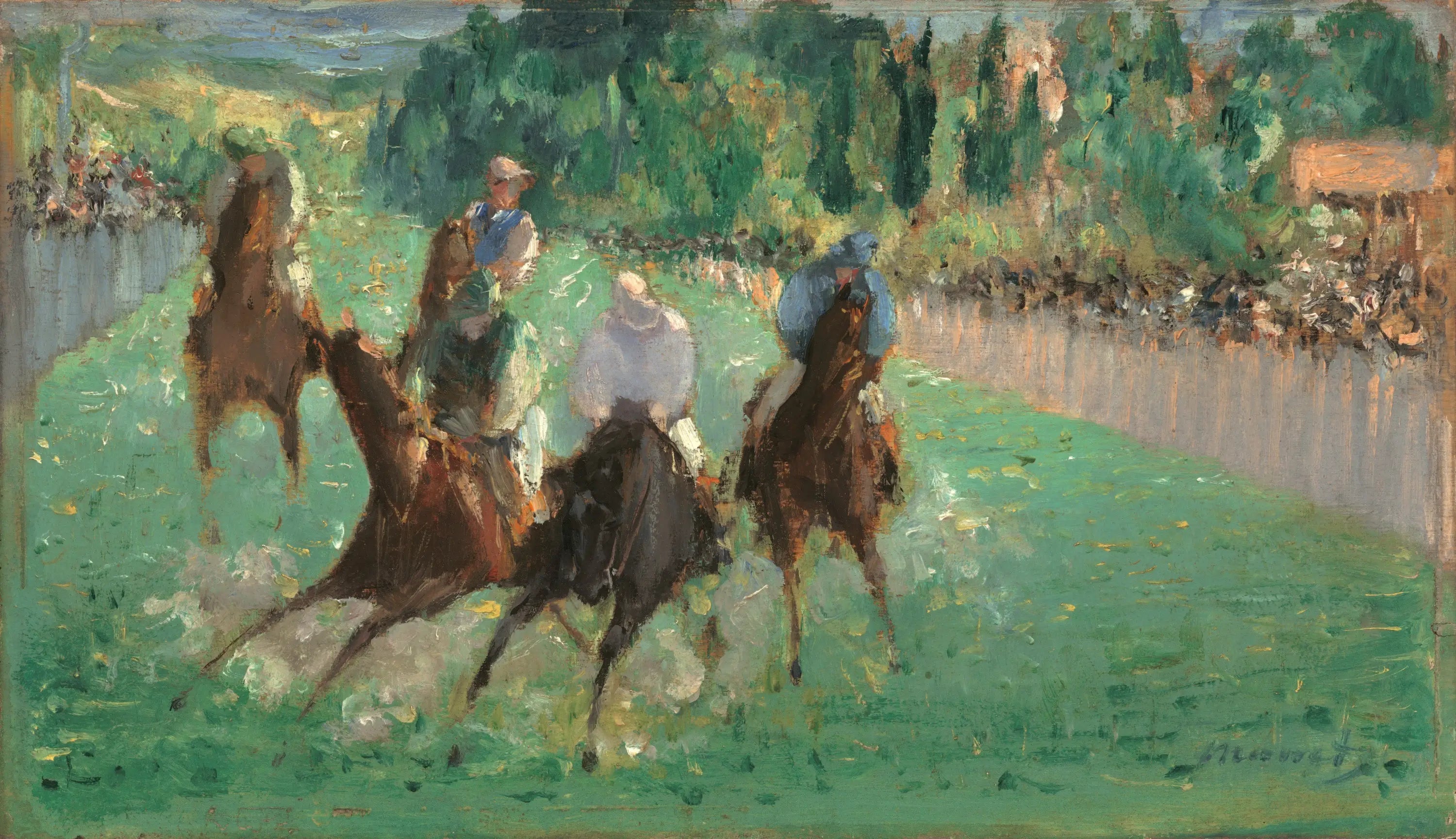 Courses à Longchamp - Édouard Manet image 1 copie peinte à la main à l’huile