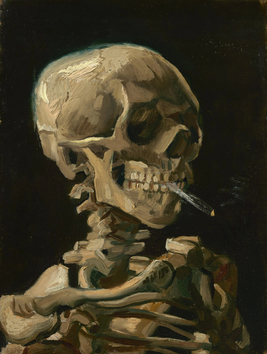 Cráneo con cigarrillo encendido - Vincent van Gogh
