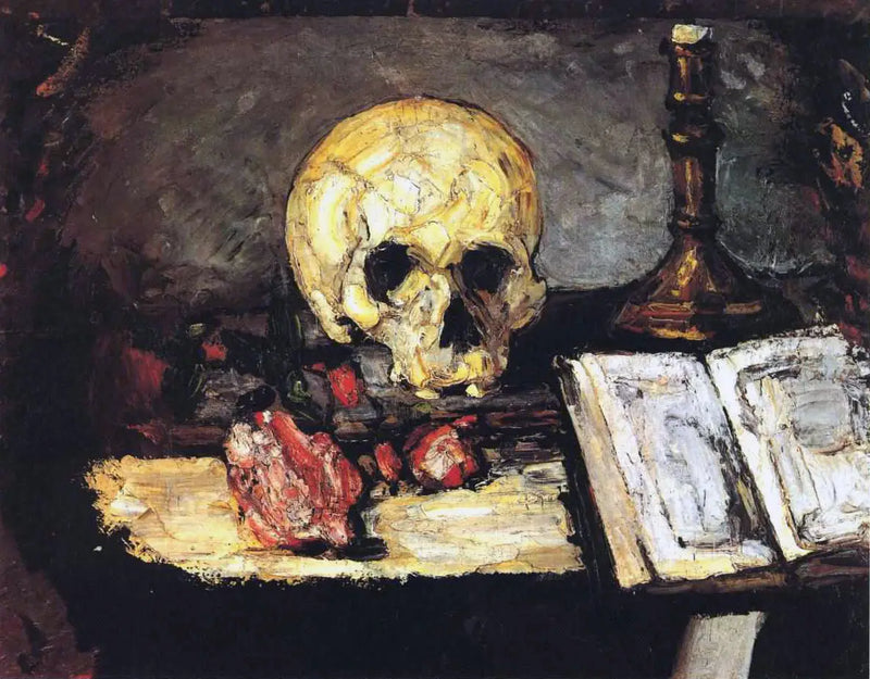 Calavera y candelabro - Paul Cézanne