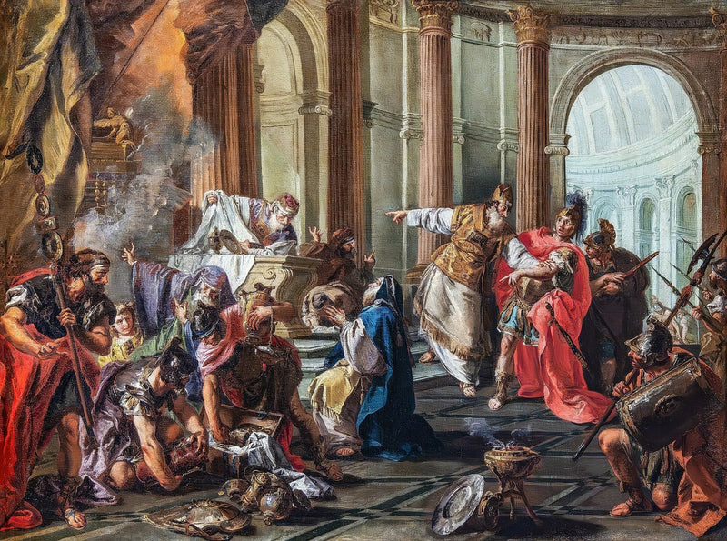 Craso saquea el templo de Jerusalén - Giovanni Battista Pittoni