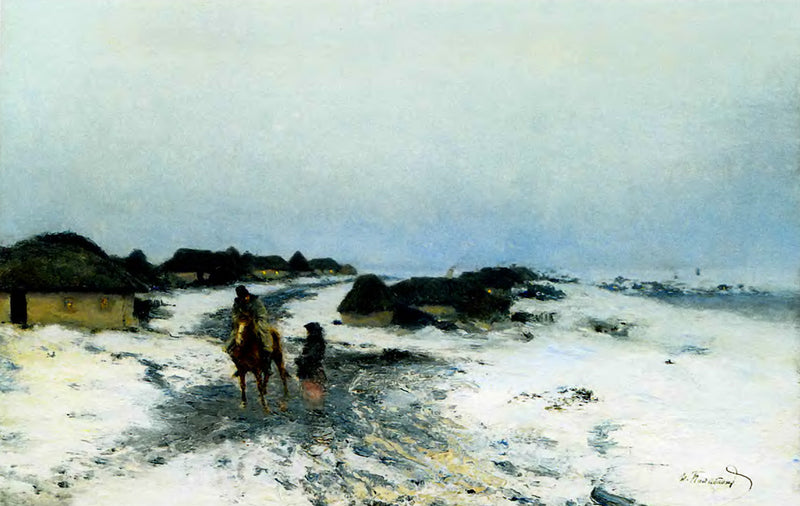 Crepúsculo de invierno en Ucrania. - Iván Pokhitonov