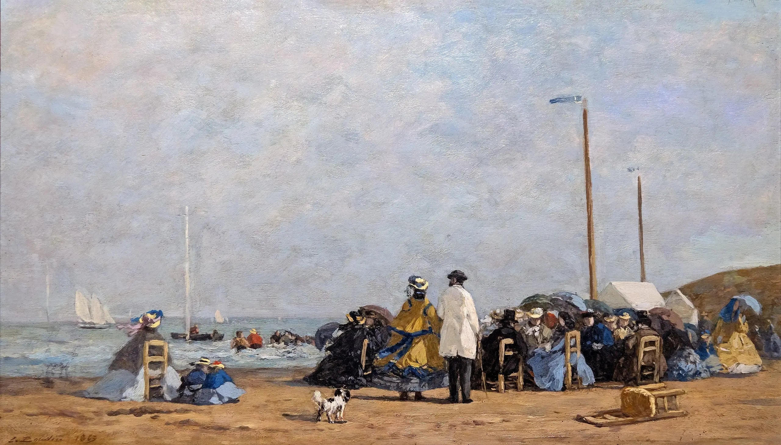 Crinolines sur la plage - Eugène Boudin image 1 reproduction d’œuvre d’art à l’huile