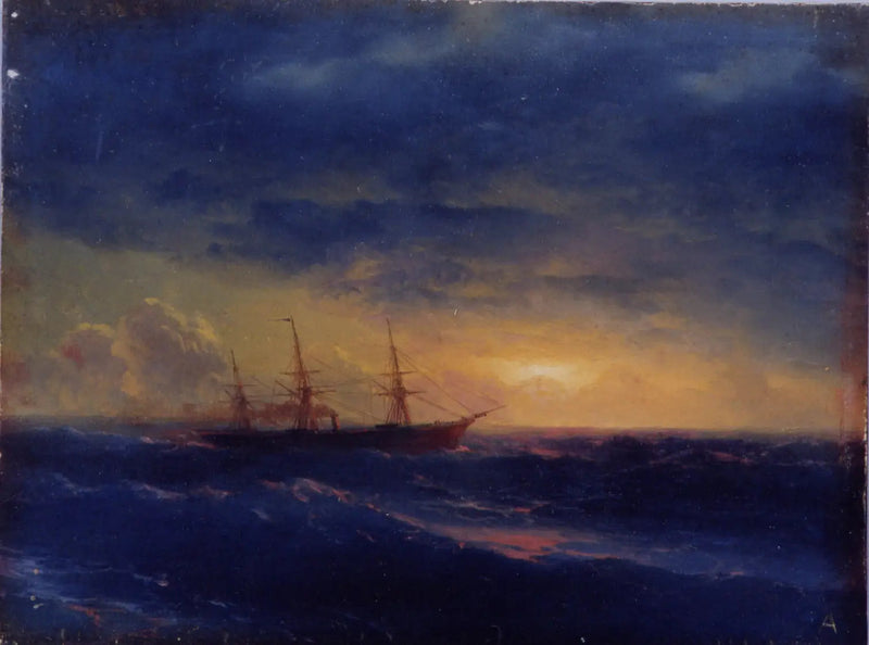Crucero en el mar por la noche - Iván Aivazovski
