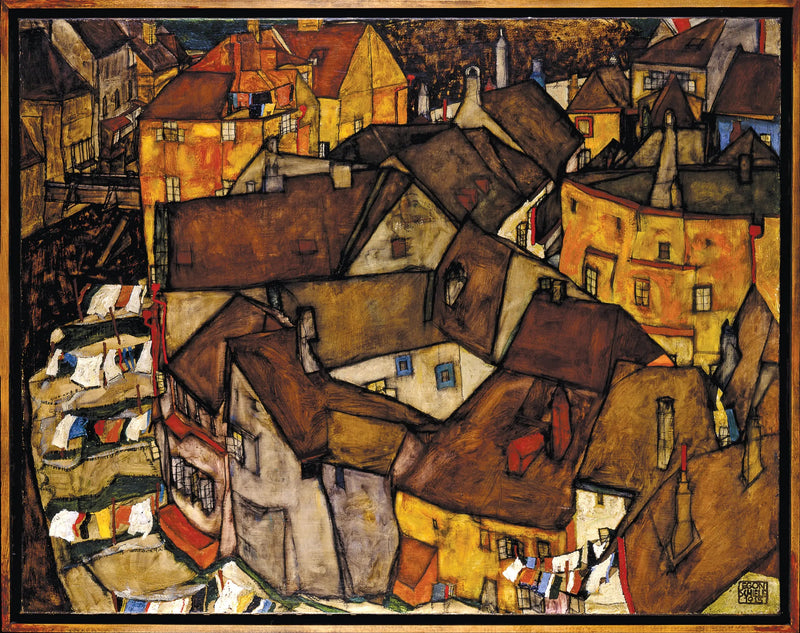 Croissant de Casas (La pequeña Ciudad V) - Egon Schiele