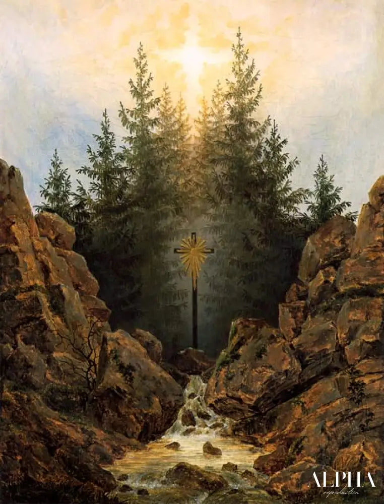 Croix dans la forêt - Caspar David Friedrich - Reproductions de tableaux et peintures haut de gamme