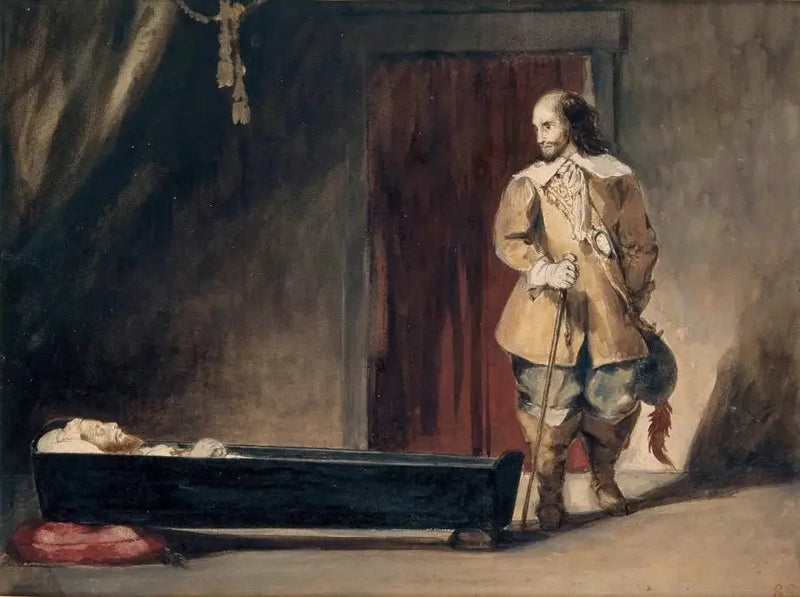 Cromwell frente al ataúd de Carlos I - Eugène Delacroix