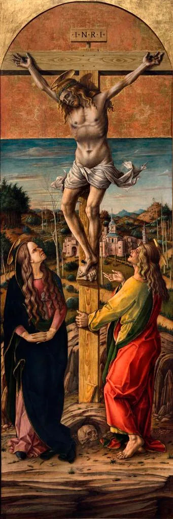 Crucifixión con la Virgen y San Juan Evangelista - Carlo Crivelli
