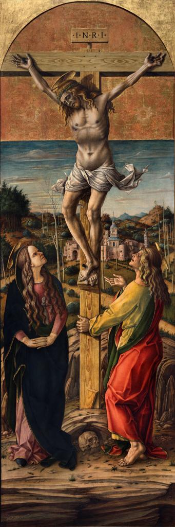 Crucifixión con la Virgen y San Juan Evangelista - Carlo Crivelli